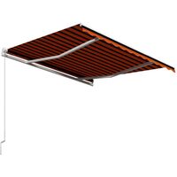 Topdeal Manual Retractable Awning 300x250 cm Orange and Brown FF3051198_UK