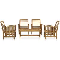 Topdeal 5 Piece Garden Lounge Set Solid Acacia Wood FF3057974_UK