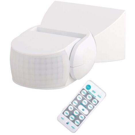 Detector de movimiento de pared IR + Mando a distancia IP65 Blanco