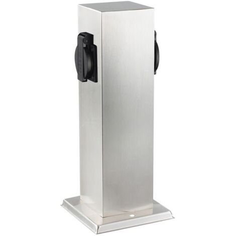 Borne électrique 2 prises IP44 INOX CARLUX (1/5)