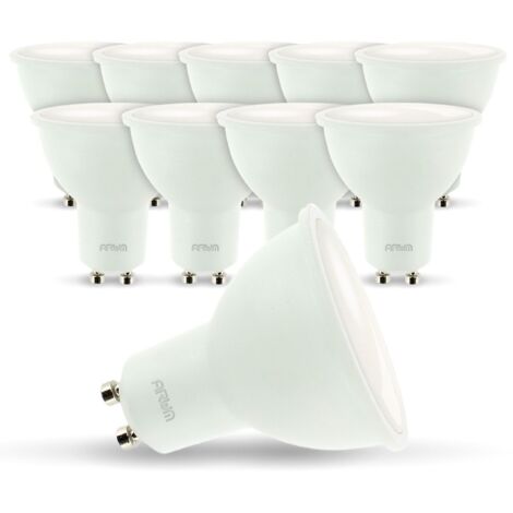 Lote de 10 bombillas LED GU10 7W eq 60W  Temperatura de color: Blanco frio 6000K