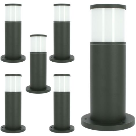 Juego de 6 bolardos de exterior VERACRUZ antracita altura 35cm