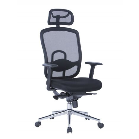 Alphason Miami Black Mesh Back Height Adjustable Office Desk Chair