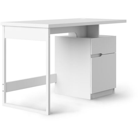 Alphason Bridport Home Office Computer Study Desk Contemporary White