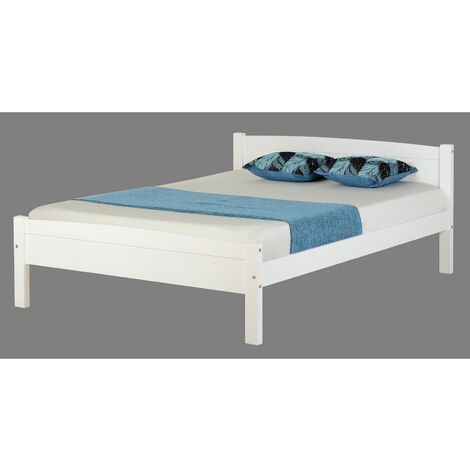 Seconique Amber Solid Wood 4ft6 Single Bed Frame In White
