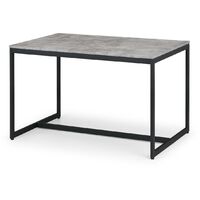 Susanna Concrete Effect Dining Room Table With Black Metal Legs