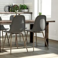 Copley Plastic Kitchen Dining Room Chair Grey - Set of 2