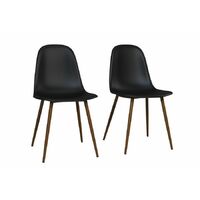 Copley Plastic Kitchen Dining Room Chair Black - Set of 2