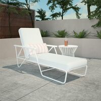 Novogratz Connie Outdoor Garden Patio Chaise Lounge Sun Lounger White