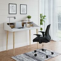 Alphason Yeovil Home Office Computer Study Desk Scandi Style White & Oak