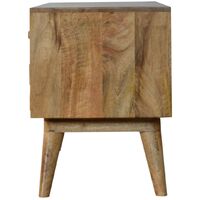 Artisan Furniture Solid Mango Wood TV Cabinet Media Unit - Unique Tile Carving