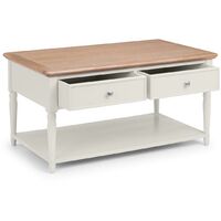 Barnes 2 Drawer Coffee Table Country Style Grey & Limed Oak