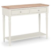 Barnes 2 Drawer Console Hallway Table Country Grey & Oak Top