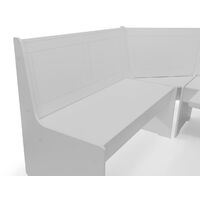 Elma Corner Dining Table Storage Bench Set Dove Grey