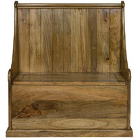 Artisan Furniture Solid Mango Wood - Lift up Storage Monk Bench