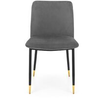 Jarrow Dining Room Chair Grey Velvet Fabric Upholstered