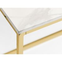 Letitia White Marble Effect Dining Room Table Gold Metal Frame