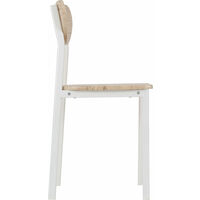 Seconique Pair Of Riley Dining Room Chairs White & Light Oak Effect Veneer