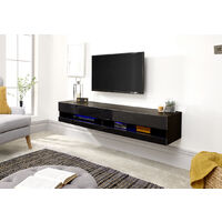Galicia High Gloss 150cm TV Unit with LED Lights - Black