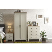 Lancaster Cream 3 Piece Bedroom Set - 2 Door Wardrobe, Chest & Bedside