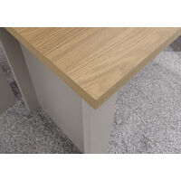 Lancaster Grey Dining Table & Bench Set with Oak Top - 150cm