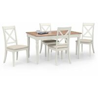 Julian Bowen Extending Dining Set - Provence Grey & Oak Table & 4 Chairs