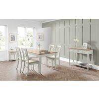 Julian Bowen Extending Dining Set - Provence Grey & Oak Table & 4 Chairs
