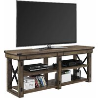 Wildwood Wood Veneer Rustic Grey TV Cabinet Unit For TVs Up To 65"