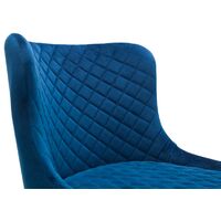Freda Velvet Bar Stool Blue Velvet Fabric Upholstered