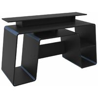 Onyx Gaming Computer PC Console Desk 2 Screen Monitor Stand Black & Blue Trim
