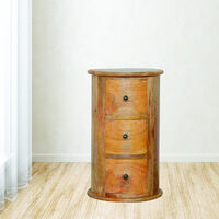 Artisan Furniture Solid Mango Wood 3 Drawer Slim Drum Chest