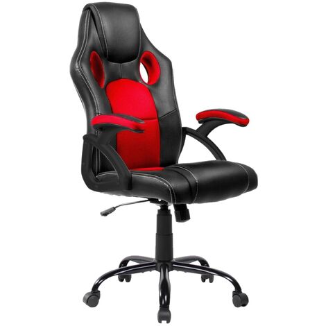 Silla Gaming, escritorio, regulación en altura, racing Rojo