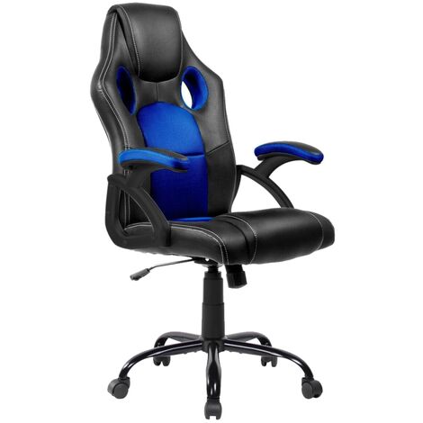 Silla Gaming, escritorio, regulación en altura, racing Azul