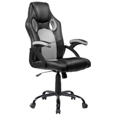 Silla Gaming, escritorio, regulación en altura, racing Gris
