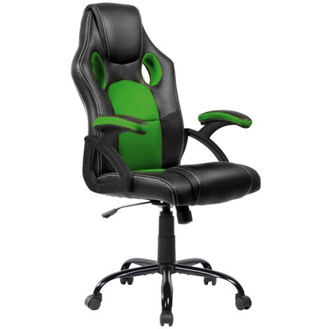 Silla Gaming, escritorio, regulación en altura, racing Verde