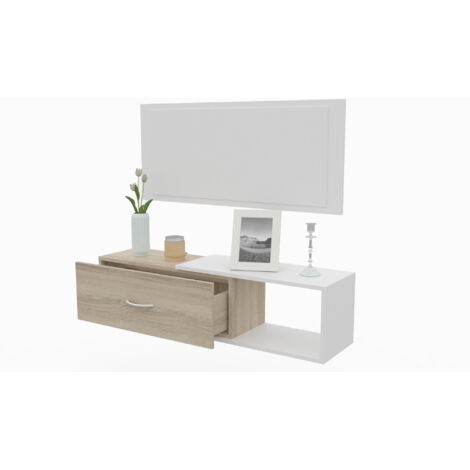 Mueble entrada con espejo y cajon, colgado, barato
