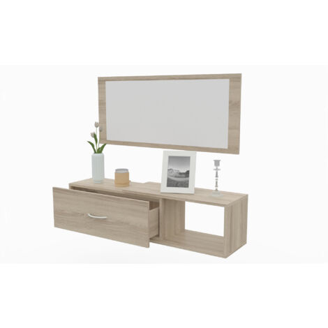 Mueble entrada con espejo y cajon, colgado, barato
