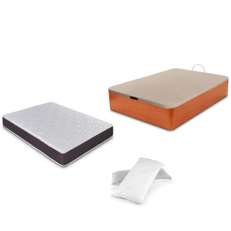CONJUNTO Canapé abatible + colchon + almohada  - Cerezo - 90x190