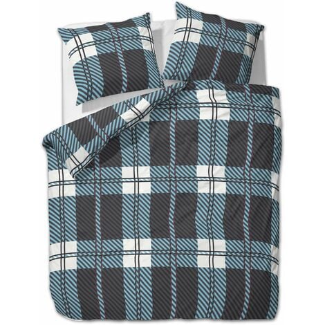 etérea Renforcé Bettwäsche Blockberry Blau 155x220 cm + 80x80 cm