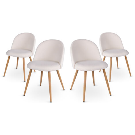 Mc Haus - Pack 4 sedie LUNA nordico design colore bianco sala pranzo 49x46x76cm
