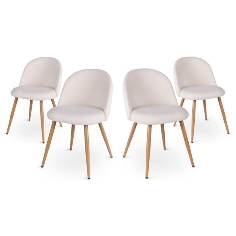 Mc Haus - Pack 4 sedie LUNA nordico design colore bianco sala pranzo 49x46x76cm