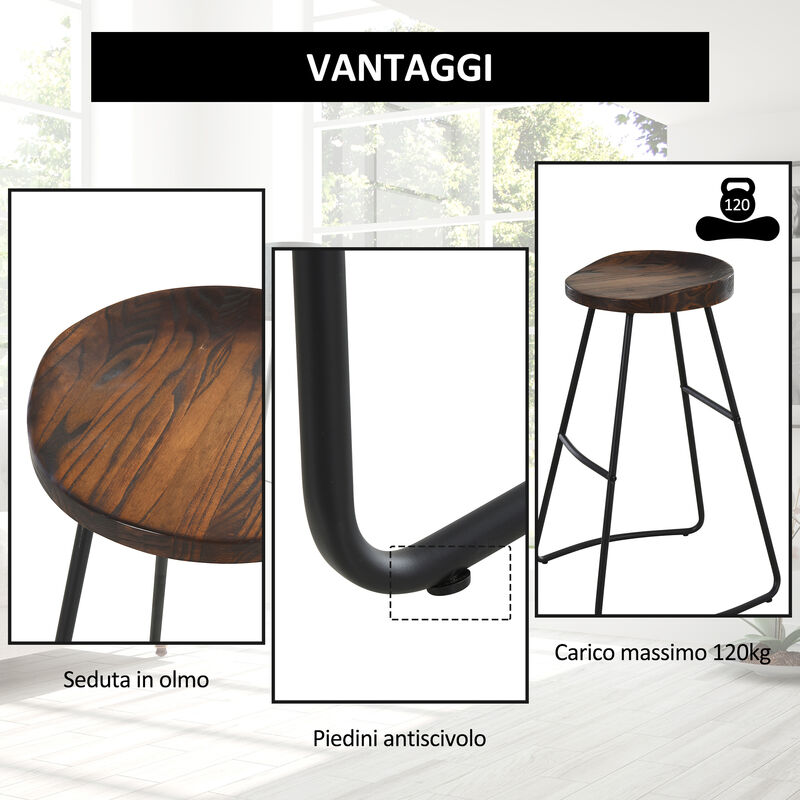 Stile Industriale Sgabello da Cucina con Poggiapiedi Altezza Regolabile Sgabello Vintage Festnight Set 2 Sgabello Industriale Naturale Legno di Pino Girevole Sgabello da Bar 