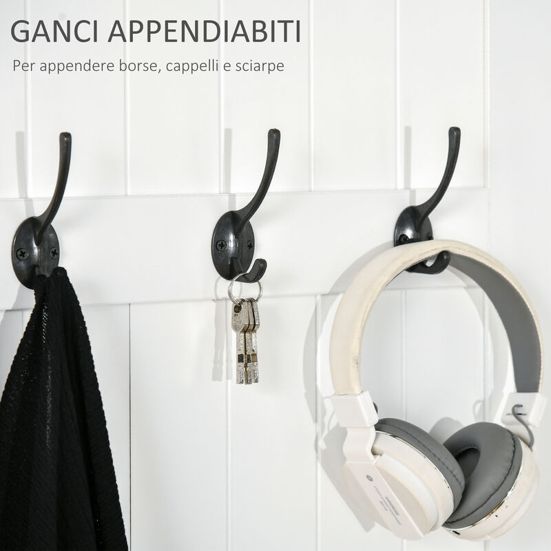 Il numero 1 del risparmio-APPENDIABITI CON PANCA CONTENITORE IN MDF 71.5 X  39.5 X 170CM BIANCO