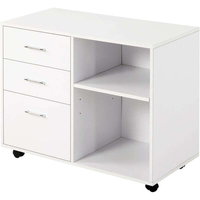 Vinsetto Mobile Multiuso per Ufficio in Legno, Cassettiera con Ruote Porta  Stampante con 5 Ruote, Cassetto e Ripiano Regolabile, 77x40x73cm, Legno :  : Casa e cucina