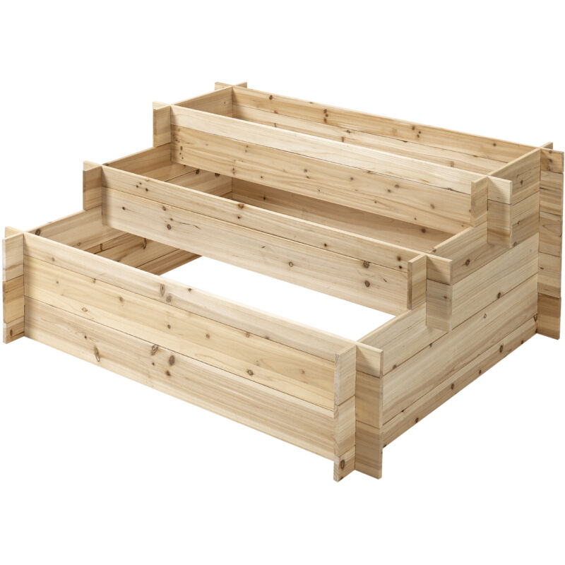 3 Cassette Orto Rialzato In Legno Naturale Garronda - Pieghevoli, Impilabili, 120x40x20 Cm - Per Verdure, Erbe E Fiori Su Balcone O Giardino - Foto 5