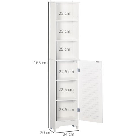 HOMCOM Mobile Bagno con Ripiano a 3 Livelli e Armadietto in MDF e Truciolato
