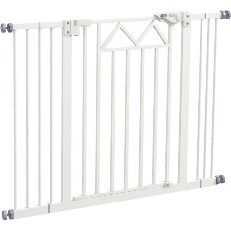 PawHut Cancelletto per Cani Estensibile 74-100x76cm Chiusura Automatica Bianco