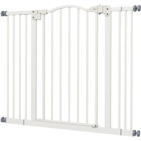 PawHut Cancelletto per Cani Estensibile e Regolabile 74-100 cm Bianco
