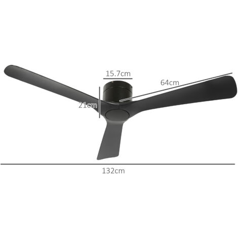HOMCOM Ventilatore a Soffitto Reversibile con Telecomando, 6 Velocità e Timer 8h