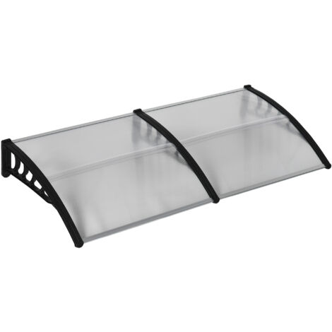 Outsunny Tettoia Esterna Finestre e Porte 200x96cm in Policarbonato Trasparente